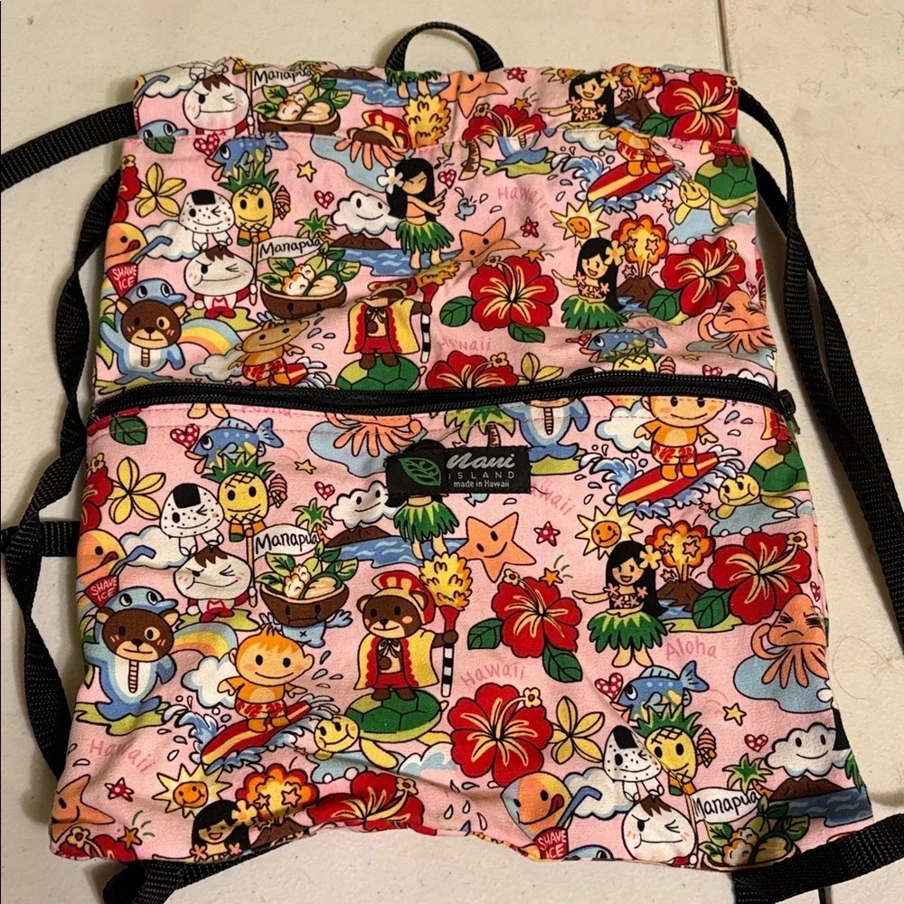 Vibrant Kids Drawstring Backpack with Playful Characters - Picture 1 of 8